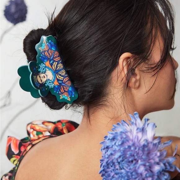 Rebellious Rose Accessories - Frida Kahlo X Rebelliousrose Human And Butterfly Printed Large Clutch Bag